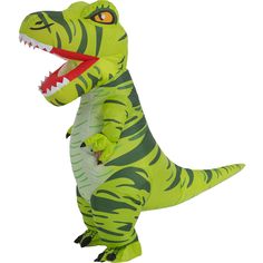 an inflatable dinosaur costume is shown on a white background