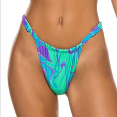 Nwt Weworewhat Adjustable Ruched Paradise Marble Bikini Bottom, Ocean Blue Blue Ruched Summer Bottoms, Green Ruched Swimwear For Pool, Green Ruched Swimwear For The Pool, Blue Ruched Swimming Bottoms, Green Ruched Beachwear Swimwear, Green Ruched Swimwear For Poolside, Green Ruched Swimwear For Beach Party, Blue Ruched Beach Bottoms, Blue Ruched Bottoms For Beach