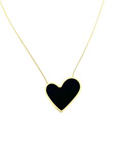 A stainless steel gold colour chain, black heart   Pendant necklace. Curvy-shaped, ideal for any occasion-event, the perfect gift for your beloved.  Not water resistant Avoid contact with perfume, heat, soaps, water Free delivery to UK customers Black Stainless Steel Heart Pendant Necklace, Black Stainless Steel Jewelry With Heart Charm, Elegant Black Open Heart Necklace, Black Stainless Steel Heart Necklace, Black Heart Necklace With Adjustable Chain, Black Stainless Steel Necklace For Valentine's Day, Black Heart Necklace With Adjustable Chain For Valentine's Day, Black Double Heart Necklace For Valentine's Day, Black Heart Necklace With Adjustable Chain As Gift