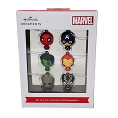 the avengers ornament ornaments are packaged in a box