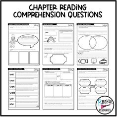 a graphic book with the text reading comprehension questions