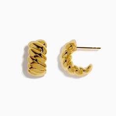 14K Yellow Gold Hollow Croissant Hoop Earrings Croissant Earrings, Gold Yellow, Hoop Earrings, Yellow Gold, Ootd, Thing 1, Yellow, Gold