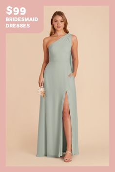 the bridesmaid dresses are $ 99 and have one side slit on each side