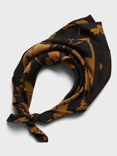 Bandana | Banana Republic Casual Brown Bandana One Size Fits Most, Casual Silk Scarf With Bandana Print For Summer, Trendy Brown Silk Scarf For Spring, Casual Adjustable Scarf Neckwear, Silk Scarves For Spring Casual Wear, Casual Silk Scarves For Spring, Trendy Brown Scarf For Spring, Casual Brown Adjustable Bandana, Casual Summer Scarf Neckwear