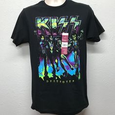 Kiss Destroyer Neon Fluorescent Short Sleeve Black T-Shirt Small Nwt Tee Shirt New With Tags. No Flaws Noted. See All Photos. Tagged Size: S Measurements: Chest (Armpit To Armpit): 18" Length (Shoulder/Back Of Collar To Hem): 27" Inv. #: C21 Glow In The Dark Crew Neck T-shirt For Streetwear, Casual Glow In The Dark Tops For Streetwear, Casual Cotton Top With Glow In The Dark Details, Casual Cotton Glow In The Dark Tops, Casual Black Glow In The Dark Top, Short Sleeve Glow In The Dark T-shirt For Streetwear, Glow In The Dark Short Sleeve Streetwear T-shirt, Casual Glow In The Dark Crew Neck T-shirt, Casual Glow In The Dark Short Sleeve T-shirt