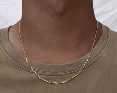 14k Gold Chain Necklace Layering Necklace Box Chain Rope - Etsy Denmark Solid Gold Necklace, Necklace Layering, Solid Gold Chains, Necklace Box, Bead Chain, Layering Necklace, 14k Gold Ring, Gold Chain Necklace, Minimalist Necklace