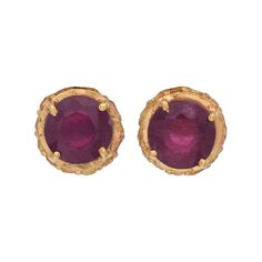 Sapphire & Ruby Vermeil 14K Gold Over Sterling Silver Stud Earring 925 Silver = 2.50 gm. Sapphire & Ruby = 4.00 ct. Ruby is the birthstone for July and is a symbol of energy, power and love. Sapphire is the birthstone for September and is a symbol of heaven. The beautiful earring measures to be 0.40 inches long and 0.40 inches wide at its maximum points. The earrings have been made by a team of highly trained and skilled artisans. What is Vermeil 14K Gold? It is a thick layer of 14K Gold plating Yellow Gold Ruby Earrings For Gift, Ruby Yellow Gold Earrings For Gift, Ruby Earrings In Yellow Gold For Gift, Hallmarked Ruby Earrings For Anniversary, Yellow Gold Ruby Earrings Hallmarked, Classic Gold Ruby Earrings, Fine Jewelry Yellow Gold Birthstone Earrings, Yellow Gold Earrings With Birthstone For Anniversary, Gold Ruby Earrings With Birthstone