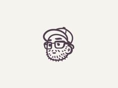 a drawing of a man with glasses and a beard wearing a hat on his head