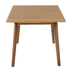 a small wooden table with two legs and a square top on an isolated white background