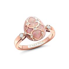 Egg Ring, Heritage Rose, Faberge Jewelry, Chichester, Open Bangle, Rose Ring, Rose Gold Pink, Pink Enamel, Heritage Collection