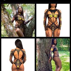 African Print Long Sleeve Swimsuit Two Piece String Bandage Bikini Womens Swimsuit Festival Fitted One-piece Bodysuit, Fitted One-piece Bodysuit For Festival, Stretch Beachwear Bodysuit For Festivals, Black Stretch Bodysuit For Festivals, Black Bodysuit For Club And Beach Season, African Swimwear, Custom Swimsuits, Swimsuit Two Piece, Womens Swimsuit