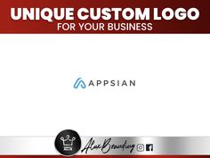 the unique custom logo for your business is displayed on a red and white striped background