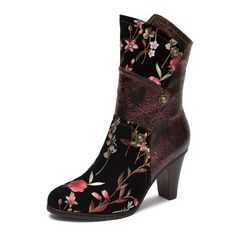 Womens Leather Ankle Boots, Most Popular Shoes, Unique Boots, Leather High Heel Boots, Popular Shoes, Purple Shoes, Hand Painted Leather, Painting Leather, Leather High Heels