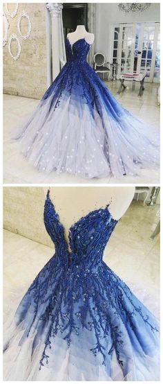 A-line Ombre Prom Dress With Applique Royal Blue Prom Dresses Long Evening Dress  by MeetBeauty, $220.75 USD Royal Blue Prom Dresses Long, Ombre Prom Dress, Blue Prom Dresses Long, Royal Blue Ball Gown, Dress With Applique, Fatloss Transformation, Royal Blue Prom, Blue Prom Dresses, Ombre Prom Dresses