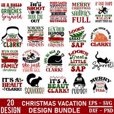 20 christmas vacation svt designs for silhouettes and cricut design bundle - dxf files