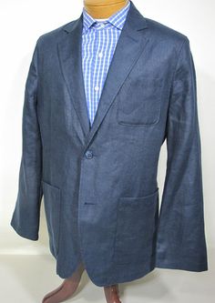 #ad Premium Quality L L Bean Linen Blazer Sport Coat Navy Blue 42 R, Fashion Mens Suit Sports Blazer, Navy Blazer, Suit Separates, Linen Blazer, Fashion Mens, Ll Bean, L L Bean, Sport Coat, Mens Suits