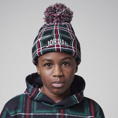 Top off your winter look with this beanie, made of supersoft acrylic yarns with added stretch for a comfy fit, with logo embroidery on the cuff perfectly complementing your Jordan coat and kicks. Beanie Black, Holiday Plaid, Pom Beanie, Holidays With Kids, Logo Embroidery, Comfy Fits, Winter Looks, Embroidery Logo, Acrylic Yarn