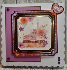 a card with a birthday cake on it