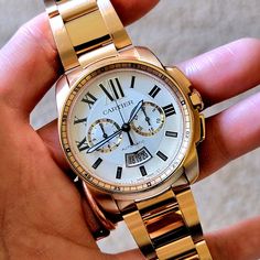 Cartier Calibre de Cartier Chronograph 18k Pink Gold Mens watch W7100047 Cartier Calibre, Ll Cool J, Gold Watch Men, Luxury Watches, Watch Design, Pink Gold, Accessories Watches, Cartier, Chronograph