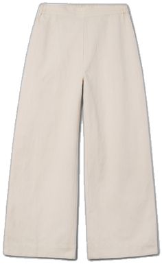 Versatile Cotton Wide Leg Pants For Business Casual, Spring Neutral Bottoms With Welt Pockets, Effortless Workwear Bottoms With Elastic Waistband, Effortless Bottoms With Elastic Waistband For Work, Elegant Ankle-length Pants For Everyday, Beige Cotton Cropped Wide Leg Pants, Beige Cropped Leg Wide Pants In Cotton, Classic Summer Pants For Everyday, Beige Cropped Wide Leg Cotton Pants