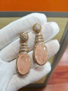 Morganite Natural Morganite Earrings Peach Morganite | Etsy Luxury Oval Pink Earrings, Luxury Pink Oval Earrings, Pink Stone Earrings Gift, Pink Stone Earrings For Gift, Formal Pink Gold Gemstone Earrings, Elegant Pink Earrings With Stones, Party Rose Gold Gemstone Earrings, Rose Gold Oval Earrings For Wedding, Pink Gemstone Round Earrings