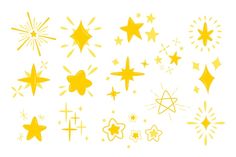 yellow stars and sparkles on a white background stock photo, images and royalty photos