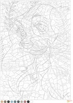 a coloring page with an image of a woman's face and leaves on it