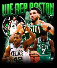 the boston basketball team is featured in this poster