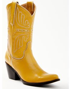 Idyllwind Women's Sunshine-Y Day Western Boots - Pointed Toe, Yellow Yellow Cowboy Boots, Womens Cowgirl Boots, Boot Barn, Corral Boots, Western Design, Western Booties, Cowboy Boots Women, Western Cowboy Boots, Get Directions