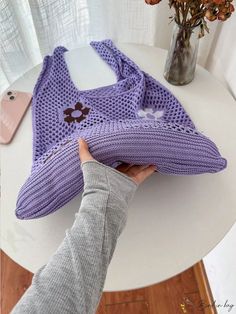 BirdinBag - Chic Floral Crochet Shoulder Bag ÃÂ¢ÃÂÃÂ Ideal for Shopping, Dating, and Back to School Purple Crochet Bag For Everyday Spring Use, Trendy Purple Crochet Bag For Daily Use, Purple Crochet Bag For Spring, Purple Crochet Bag For Daily Use, Vacation Bag, Crochet Shoulder Bag, Floral Crochet, Crochet Bags, Shopper Tote