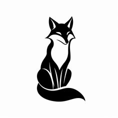 a black and white picture of a fox Fox Stencil, Fox Linocut, Fox Digital Art, Fox Template, Silhouette Animals, Fox Craft, Fox Svg, Kingdom Art, Fox Logo