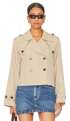 Find STEVE MADDEN Sirus Jacket In Tan on Editorialist. Steve Madden Sirus Jacket in Tan. - size L (also in M, XL) Steve Madden Sirus Jacket in Tan. - size L (also in M, XL) Shell: 100% polyester Lining: 100% polyester. Imported. Machine wash cold. Front button closure. Side seam pockets. Lapels at cuffs. Lightweight ripstop fabric. SMAD-WO83. BN302143KHKI. The effortless west coast vibe of BB Dakota has now merged with the iconic Downtown edge of Steve Madden. Introducing Steve Madden Apparel... Cropped Trench Coat, Cold Front, Ripstop Fabric, Confident Woman, Bb Dakota, Everyday Wardrobe, Color Khaki, West Coast, Double Breasted