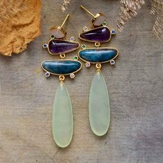 Goddess Chandelier Earrings Increase Intelligence, Evil Thoughts, Bohemian Beauty, Treasure Jewelry, Jade Crystal, Tear Drop Earrings, Iris Flowers, Spiritual Wisdom, Stone Gold