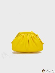 BirdinBag - Chic Pleated Shoulder Bag - Mini and Stylish Shopping Pouch Baguette Bag, Shopping Baguette Pouch Bag, Solid Color Pouch Bucket Bag For Shopping, Solid Color Shopping Bucket Bag Pouch, Shopping Baguette Bag With Removable Pouch, Versatile Pouch Bag For Shopping, Yellow Handheld Bag For Shopping, Chic Solid Color Hobo Pouch Bag, Chic Shopping Pouch Bag