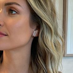 Double Vision Pavé Ear Climber Earrings in Gold | Uncommon James Ear Climber Earrings, Uncommon James, Double Vision, Ear Climbers Earrings, Ear Climber, Kristin Cavallari, Ear Climbers, Climber Earrings, Zodiac Necklaces