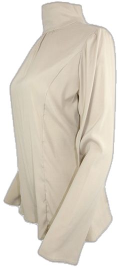 Elegant Stretch V-neck Long Sleeve Top, Chic Stretch High Neck Blouse, Elegant Fitted Blouse, Fitted Solid Color Elegant Blouse, Chic Stretch Blouse For Business Casual, Elegant Stretch Tops For Formal Occasions, Beige Long Sleeve Blouse For Work, Chic High Neck Blouse For Formal Occasions, Beige Long Sleeve Office Blouse