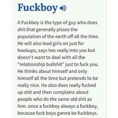 an image of a text message with the words fuckyboy in blue on it