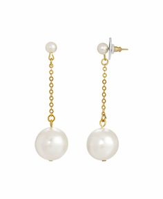 in stock Elegant White Chain Earrings, White Pearl Earrings With Adjustable Chain, White Metal Earrings With Pearl Chain, White Metal Chain Earrings, White Pearl Chain Earrings In Metal, Pearl Chain, Online Earrings, White Fashion, Gold Tone Metal