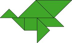 an origami bird is shown in the shape of a rectangle, with two wings