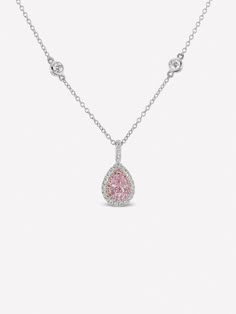 Fancy Purplish Pink Diamond Pear Shape Drop Necklace - Pink Diamonds, J FINE - J Fine, necklace - Pink Diamond Jewelry, fancy-purplish-pink-diamond-pear-shape-drop-necklace-by-j-fine - Argyle Pink Diamond Pendant Necklace, Hp Outfit, Pink Diamond Wallpaper, Pink Diamond Necklace, Pink Diamond Jewelry, Diamonds By The Yard, Diamond Drop Necklace, Argyle Diamonds, Expensive Jewelry Luxury