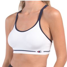 Racerback Bra, Removable Bra Cups, Elastic Band For Support, Logo Detail, Fabric Provides Stretch Pull On Nylon/Spandex Machine Wash Smoke Free Home Brand New W/O Tag. Came In Plastic Bag With Bar Code (Opened Only To Take Photos Of This Garment - Has Never Been Worn) White Racerback Activewear With Built-in Padding, White Sporty Activewear With Built-in Bra, White Racerback Sports Bra With Medium Bust Support, White Stretch T-back Sports Bra, White T-back Sports Bra, White Sports Bra With Built-in Padding And Medium Support, White Sports Bra With Medium Support Padding, White T-back Sports Bra For Workout, White Stretch T-back Activewear