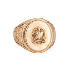 (eBay) Find many great new & used options and get the best deals for Antique Victorian Signet Ring Family Crest c1898 Sz 8 1/2 10k Yellow Gold Men's at the best online prices at eBay! Free shipping for many products! Masonic Jewelry, Russian Jewelry, Onyx Signet Ring, Antique Jewelry Rings, Signet Ring Men, Art Nouveau Jewelry, Gold Engraving, Victorian Jewelry, Family Crest