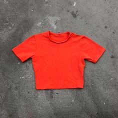 Los Angeles Apparel Garment Dye Short Sleeve Crop Top In Bright Orange Xs Brand New Red Fitted Crew Neck Crop Top, Orange Stretch Crop Top With Short Sleeves, Orange Short Sleeve Crop Top, Trendy Orange Short Sleeve Crop Top, Basic Red Crew Neck Crop Top, Fitted Cropped Orange Top, Fitted Orange Cropped Top, Casual Plain Orange Tops, Casual Orange Plain Tops