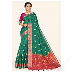 Bright and colorful, this peacock green silk saree will make you absolutely astoundingly gorgeous. This sweetheart neckline and 3/4th sleeve blouse is weaved with thread and zari work. It is matched with a silk broad border saree in peacock green color decorated weaved with thread and zari work. This blouse can be customized up to the maximum size available in inches 44 around the bust. Peacock Green Color, Broad Border Saree, Green Silk Saree, Sarees Blouse, Stylish Saree, Sweet Smile, Border Saree