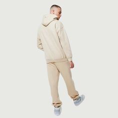 Oversized Hoodie Stone - Aunomay Oversized Hoodie With Ribbed Cuffs For Lounging, Beige Long Sleeve Hoodie For Loungewear, Sporty Beige Hoodie With Kangaroo Pocket, Beige Fleece Sporty Hoodie, Beige Hooded Athleisure Hoodie, Beige Sporty Fleece Hoodie, Sporty Beige Fleece Hoodie, Cream Hoodie With Drawstring For Loungewear, Beige Hoodie Relaxed Fit For Everyday