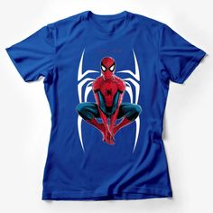 Spider-Man T-Shirt, Maguire Meme Inspired, Red and Blue Superhero Tee, Comic Book Fan Apparel Female T-Shirt Custom graphic T-Shirt.Customize your color Blue Pop Culture T-shirt With Character Print, Superhero Character Print Tops For Fan Conventions, Red Themed Fan Merchandise T-shirt, Red Superhero Character Print T-shirt, Blue Superhero Short Sleeve Top, Superhero Character Print Red T-shirt, Blue Superhero T-shirt With Character Print, Red Superhero T-shirt With Character Print, Superhero Character Print T-shirt For Fan Conventions