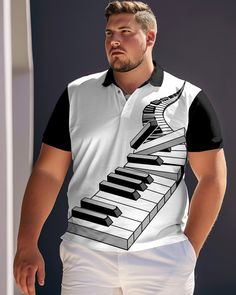 The plus size L-9XL POLO men's short sleeved T-shirt is a fashionable summer top, suitable for men looking for trendy and casual styles.This set is characterized by its loose fit and comfortable fabric. It's made from lightweight cotton fabric that's extremely breathable and sweat-wicking to keep you cool and comfortable on hot days. The design of the shirt is inspired by the traditions and scenery of Hawaii, with bright colors and unique prints, adding a touch of lively and bright colors to the whole set.The shirt has a loose fit to suit all shapes and sizes. It has a variety of sizes to choose from, from L to 9XL, which can meet the needs of customers of different sizes. The shorts feature a minimalist design with a comfortable, relaxed fit for easy outdoor activities.This Hawaiian shirt Easy Outdoor Activities, Piano Key, Casual Styles, Large Man, Unique Prints, Hot Days, Men Looks, Summer Top, Unique Print