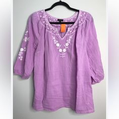 Nwot Talbots Boho Purple Embroidered Beach Floral Smocked Blouse - Size M The Pit To Pit Is 22 Inches. The Length Is 26 Inches. 100% Cotton Beach Smocked Cotton Blouse, Beach Cotton Blouse With Smocked Bodice, Peasant Style Embroidered Top For Beach, Cotton Beach Blouse With Smocked Bodice, Vacation Cotton Smock Blouse, Vacation Smock Blouse In Cotton, Spring Vacation Peasant Top Relaxed Fit, Spring Vacation Relaxed Fit Peasant Top, Cotton Smock Blouse For Vacation