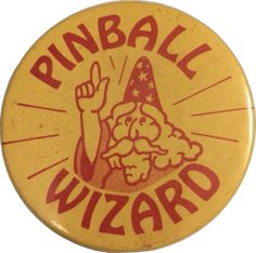 a pinback button with the words runbal wizard on it