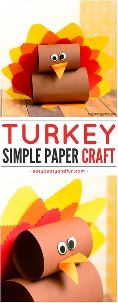 an easy turkey paper craft for kids to make